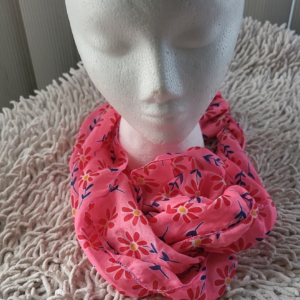 Vibrant Floral Pink Scarf
